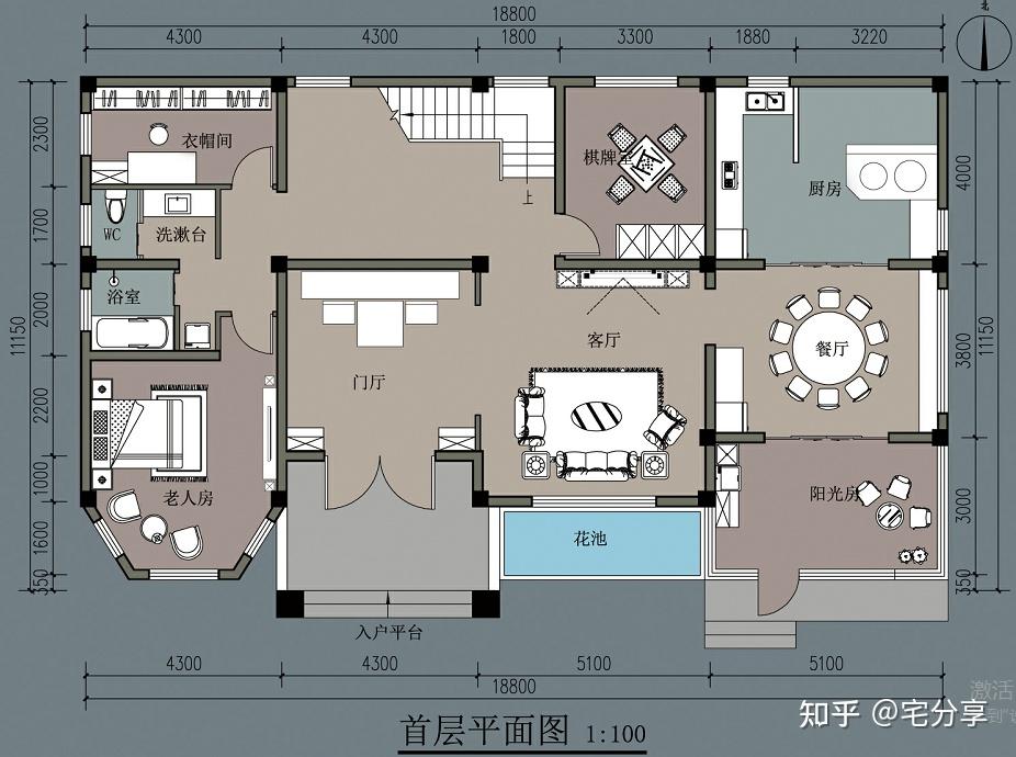 18.8m乡村二层别墅设计图（附二层房屋图纸大全） - 知乎