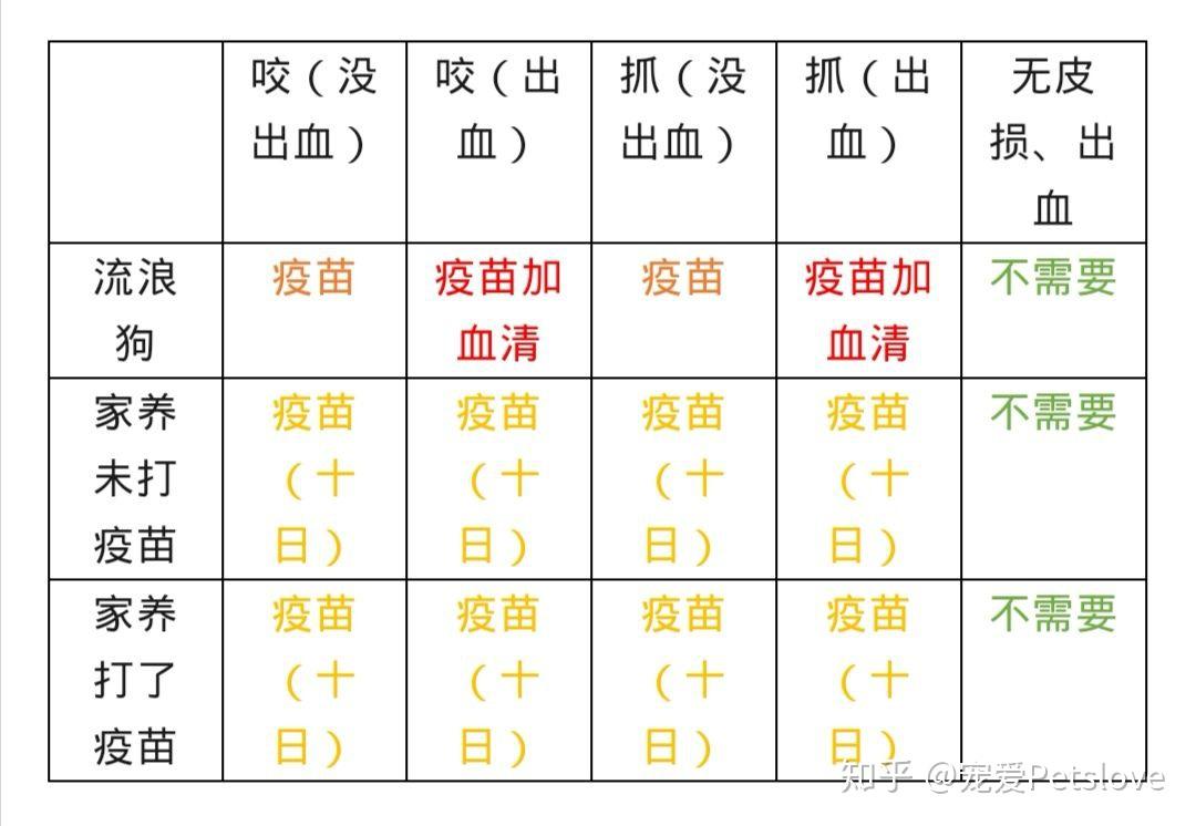 02 不同狂犬病的暴露等级可进行的免疫措施