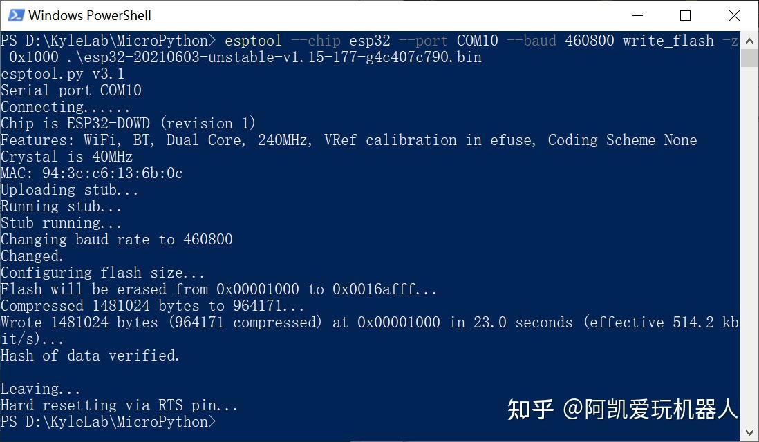 Micropython esp32 win10 thonny ide 