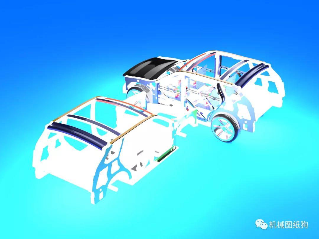 汽车轿车轿车车身碰撞试验设计模型3dsolidworks设计
