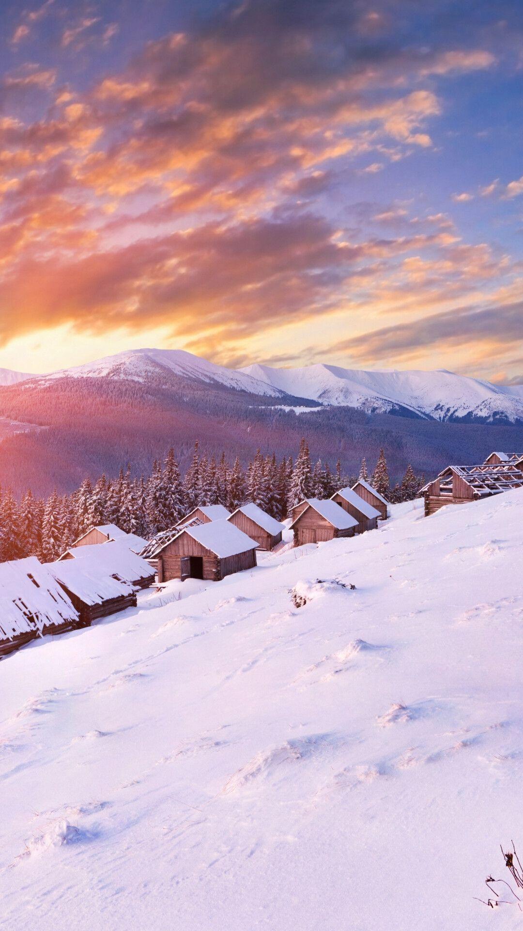 有没有超清的全面屏手机壁纸关于雪景的