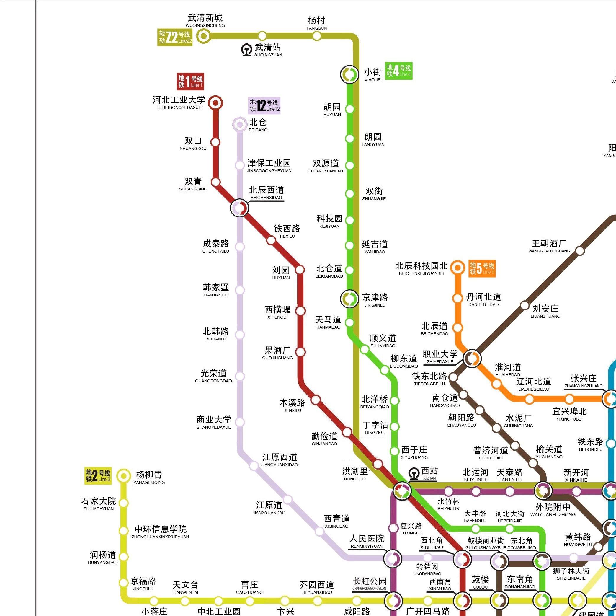 天津地铁四号线规划图图片