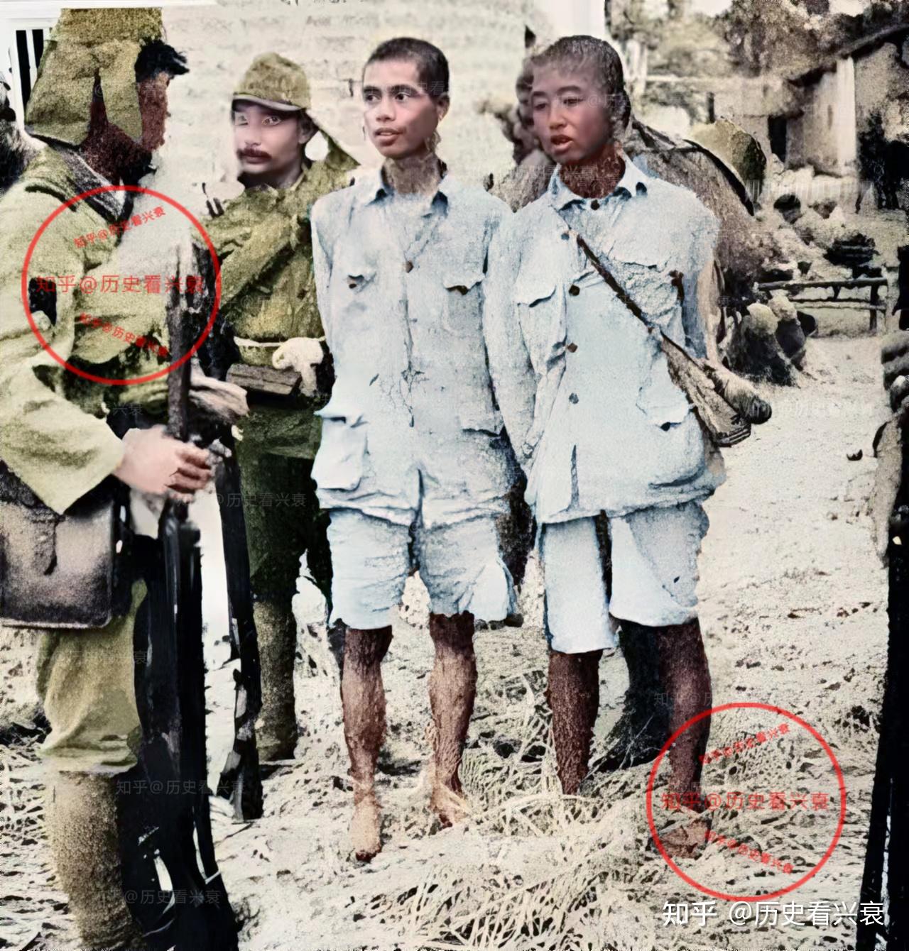 老照片:抗日战争时期的女汉奸,不幸被日寇俘虏的中国士兵