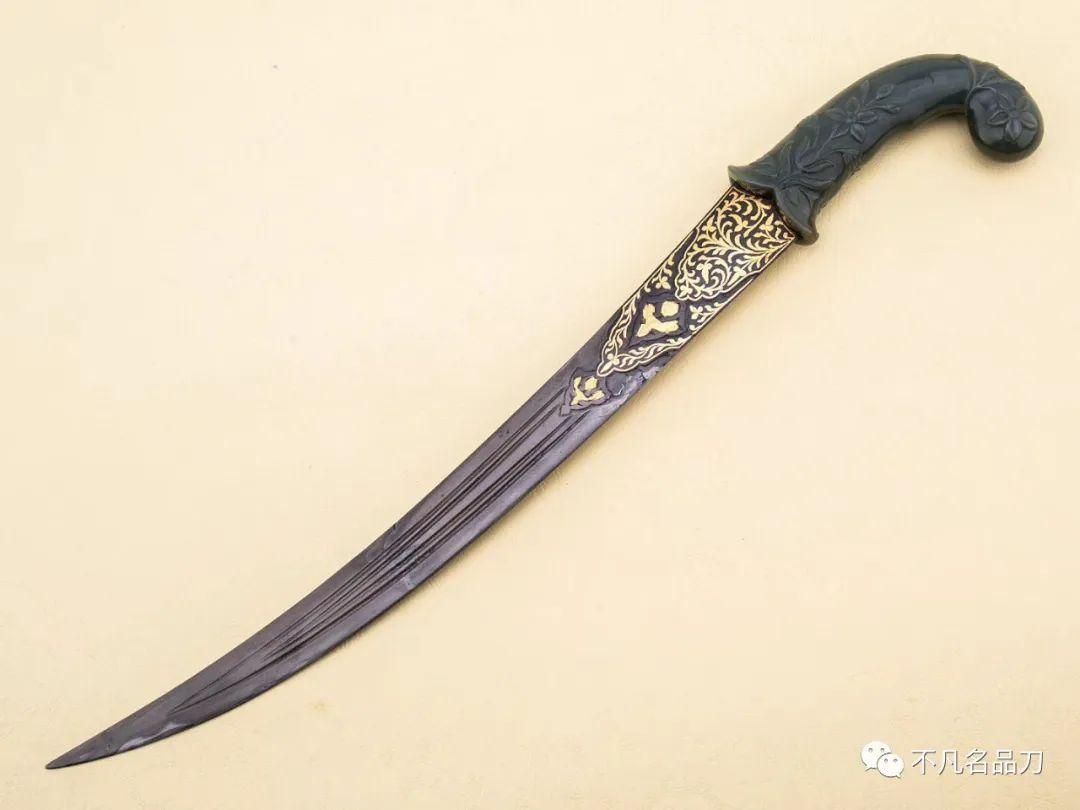 西亚刀匠手工制作玉柄鋄金乌兹圣殿骑士定制版美国刀匠协会艺术刀
