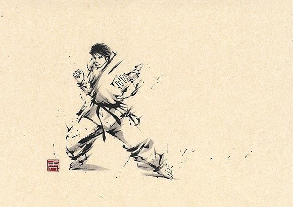 (图片来源网络——胜亦勇水墨功夫武术插画)广式烧麦就如同咏春,以小