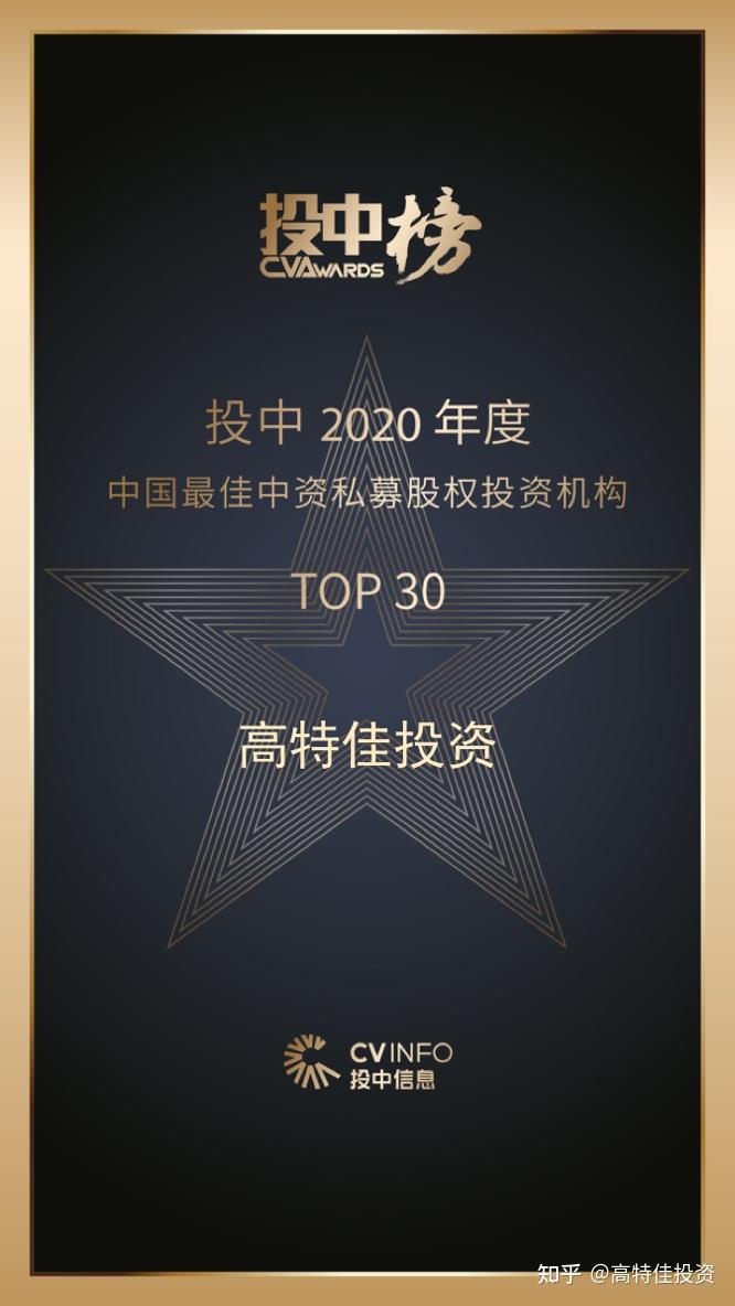 2020投中榜单揭晓高特佳投资斩获多项大奖