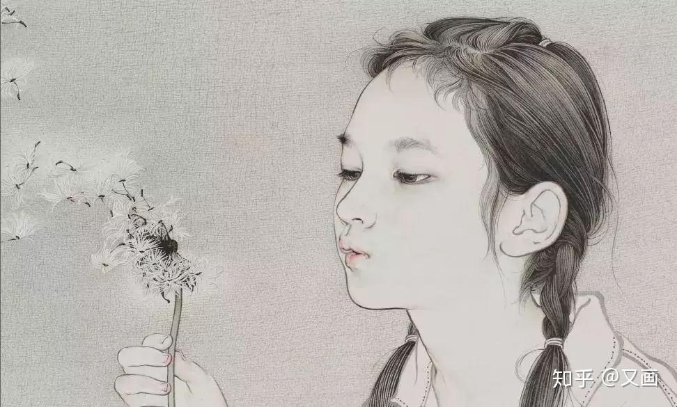 罗寒蕾工笔白描,用一支会呼吸的笔,织一张网,细腻典雅,笔触更是耐人