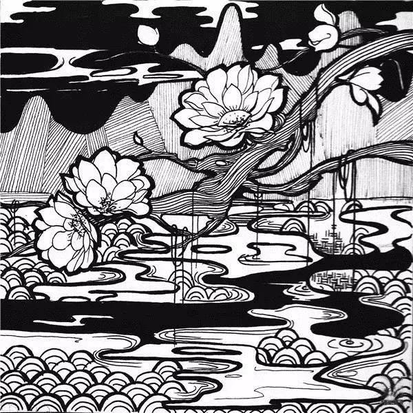 黑白装饰画构图与物体之间的各种关系