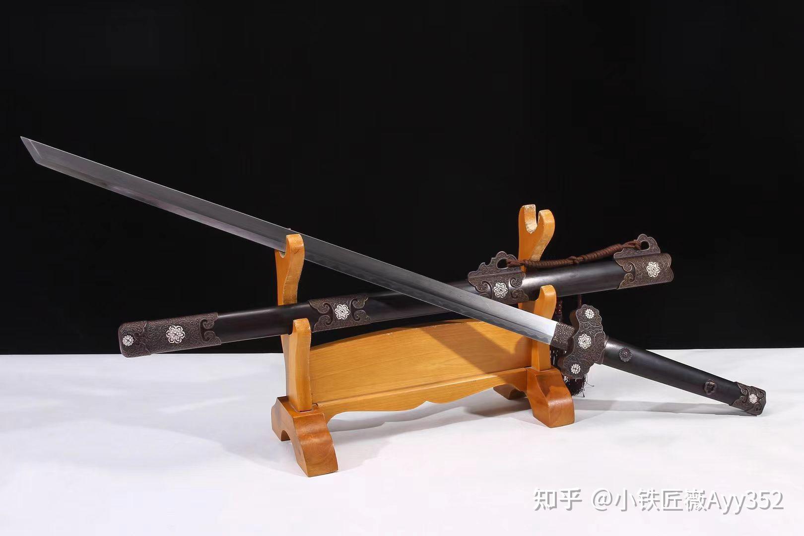 盛世复古唐刀铜装鎏银羽毛纹烧刃