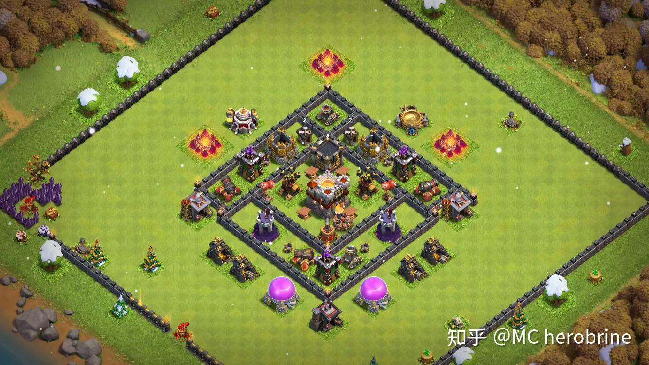 本人部落冲突6本萌新设计了一个阵型想看看各位的意见