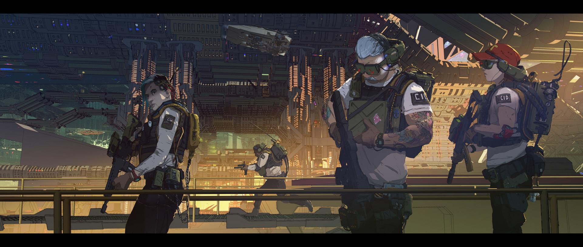 有没有什么好看的赛博朋克风的插画