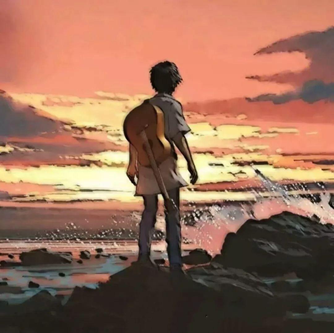 有没有风景与人物融合在一起的好看的动漫头像