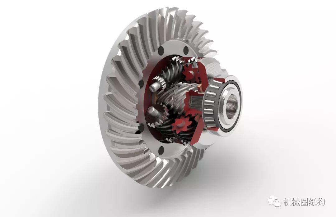差减变速器torsendifferential托森差速器内部结构3d数模图纸stp格式