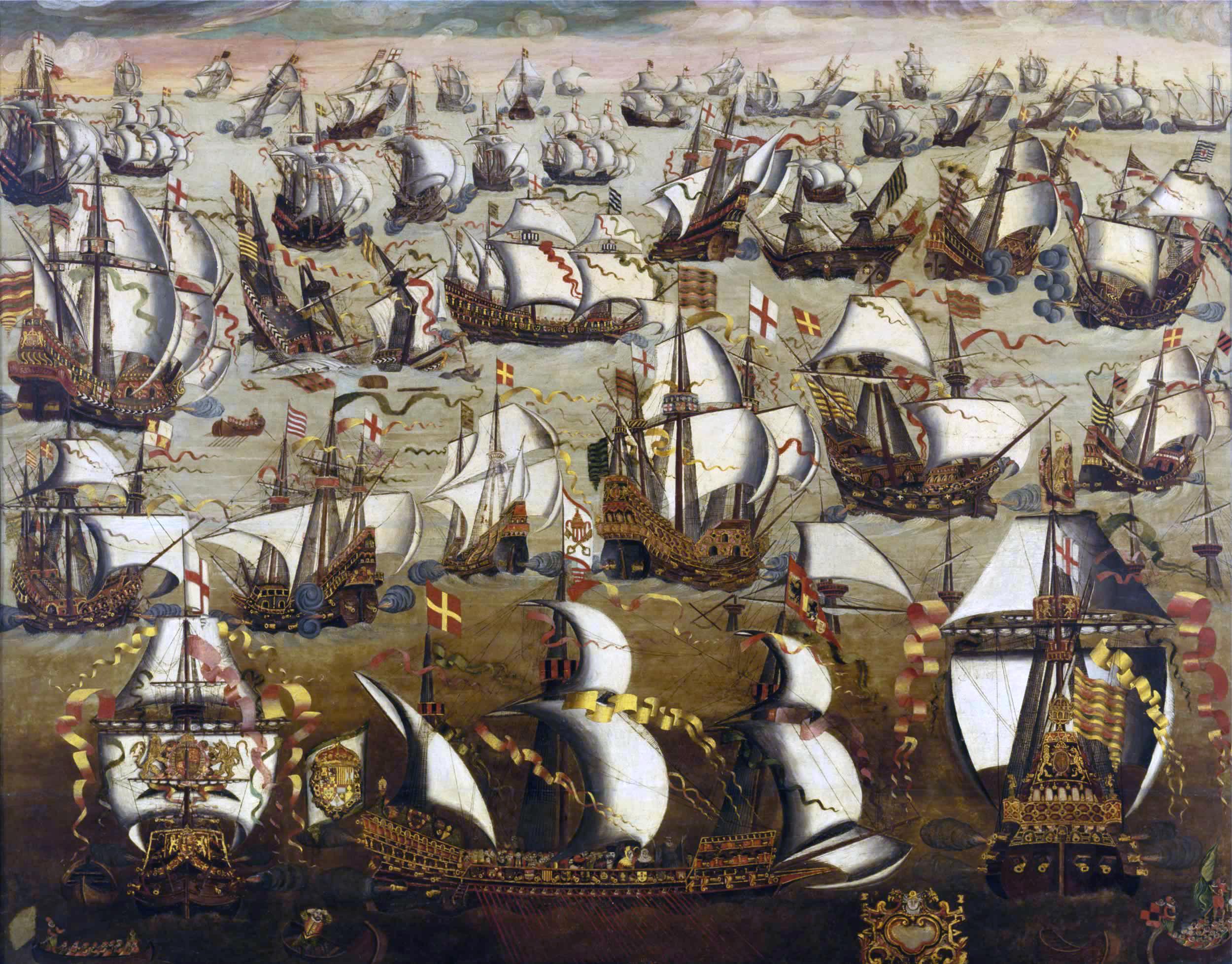 16世纪的西班牙战舰会在主帆上画上神圣罗马