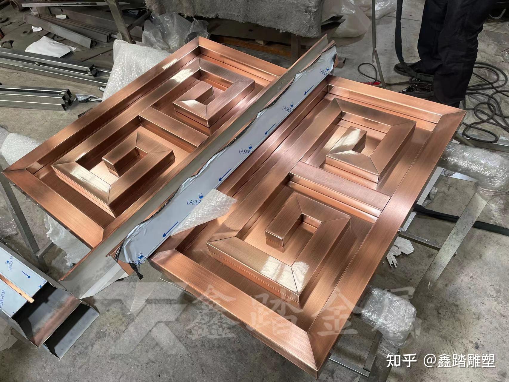 售楼部铜门 不锈钢仿紫铜装饰门