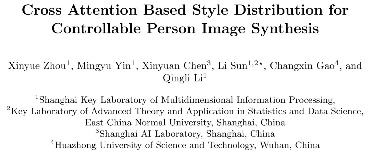 Cross Attention Based Style Distribution for Controllable Person Image ...