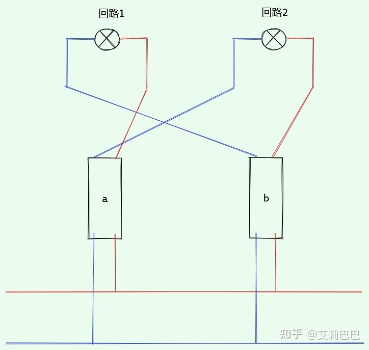 家里的空开两个1匹的控制了一个电路线路是怎么实现的