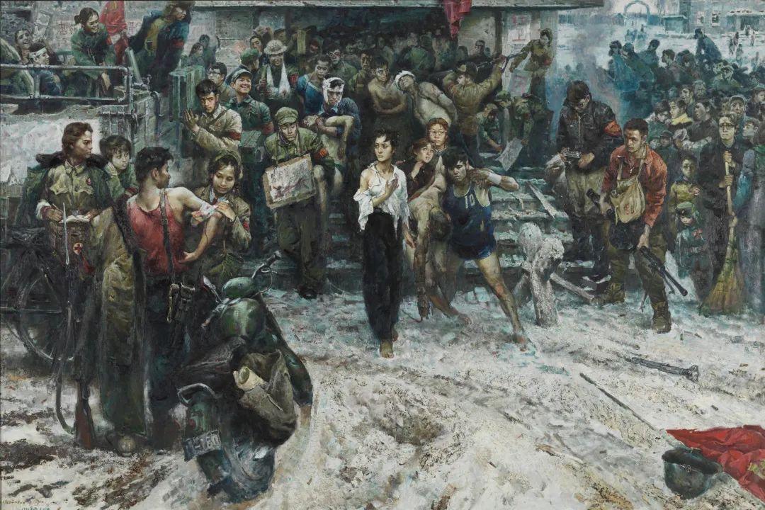 《雨过天晴》 布面油画 160x112cm 1979年高小华《为什么》布面油 