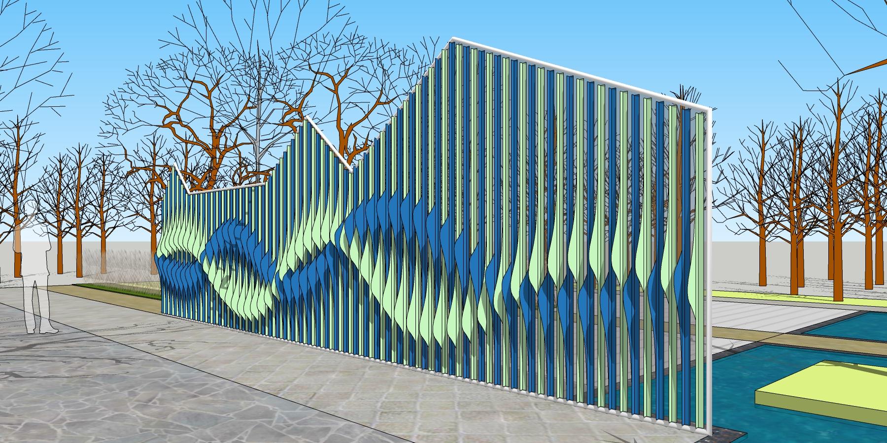 波浪形方条形象墙 - 2019年图册（铝板幕墙天花） - 宏铝单板厂家-铝板幕墙天花-产品节点图片_工程|吊顶|安装|图片