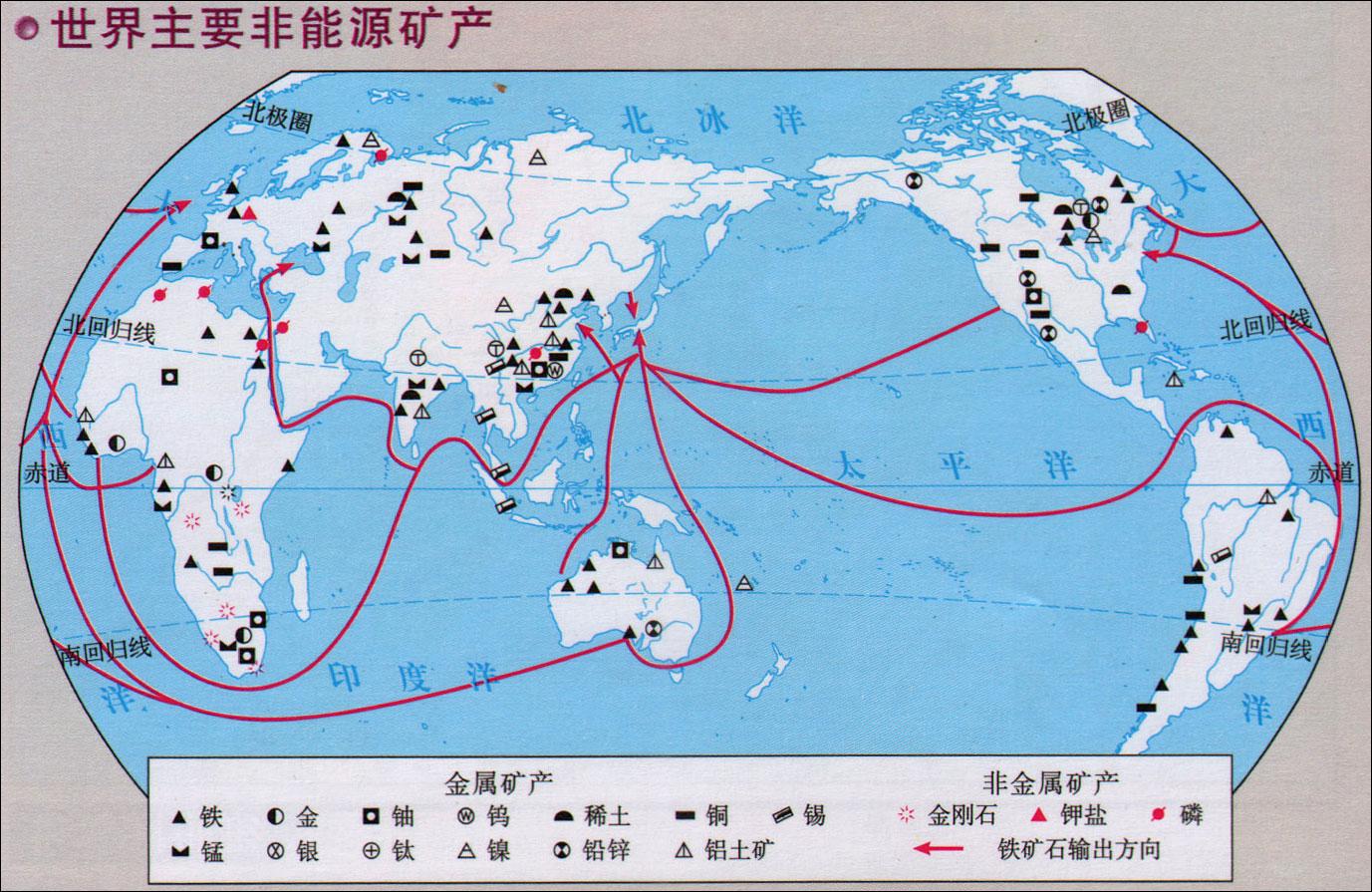 美国矿产资源分布地图图片