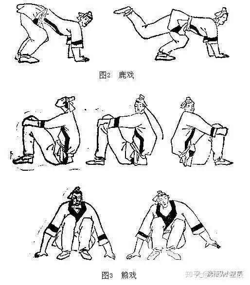 五禽戏小人简笔画图片