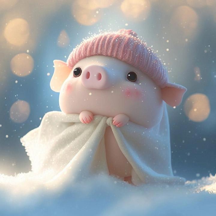 雪地里的q萌小猪猪表情包(小猪萌萌5的表情包)