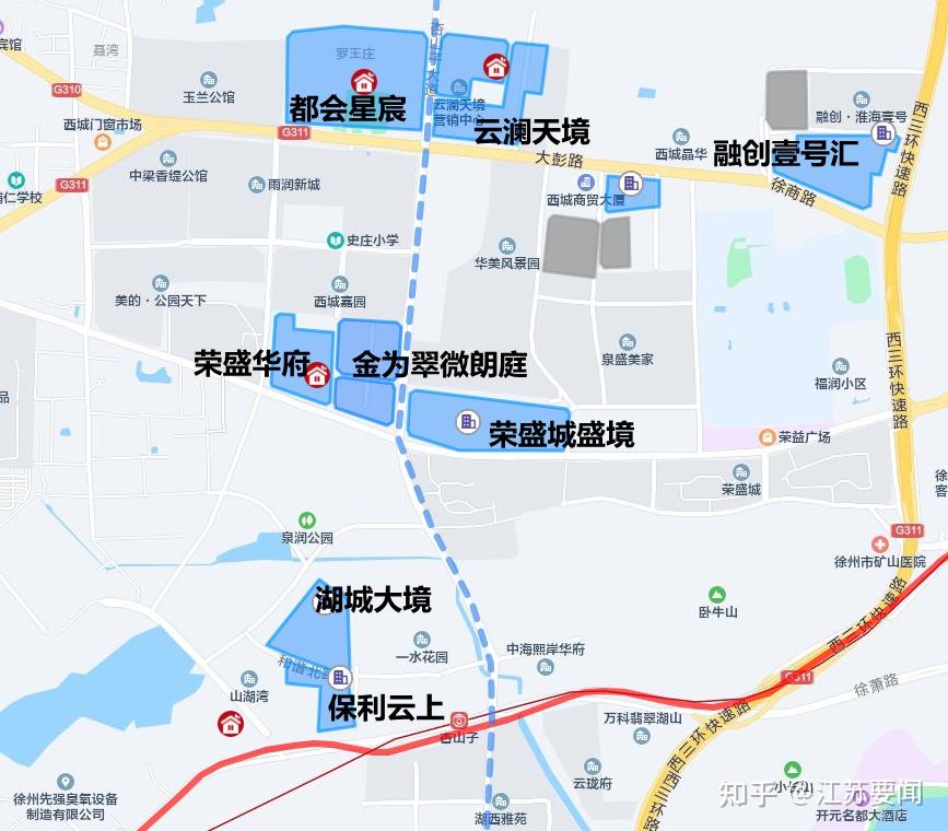 地塊緊鄰徐商公路,西三環快速路,距離泉潤公園也不遠,商業方面有榮盛