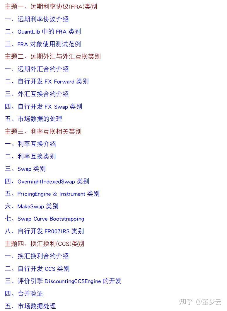 一三Ｏ、QuantLib C++利率与外汇衍生品实作班2024/8/28正式上线- 知乎