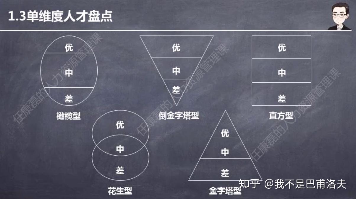 1-一个维度的分析,人才能力结构图,橄榄型一般是最健康的;快速发展