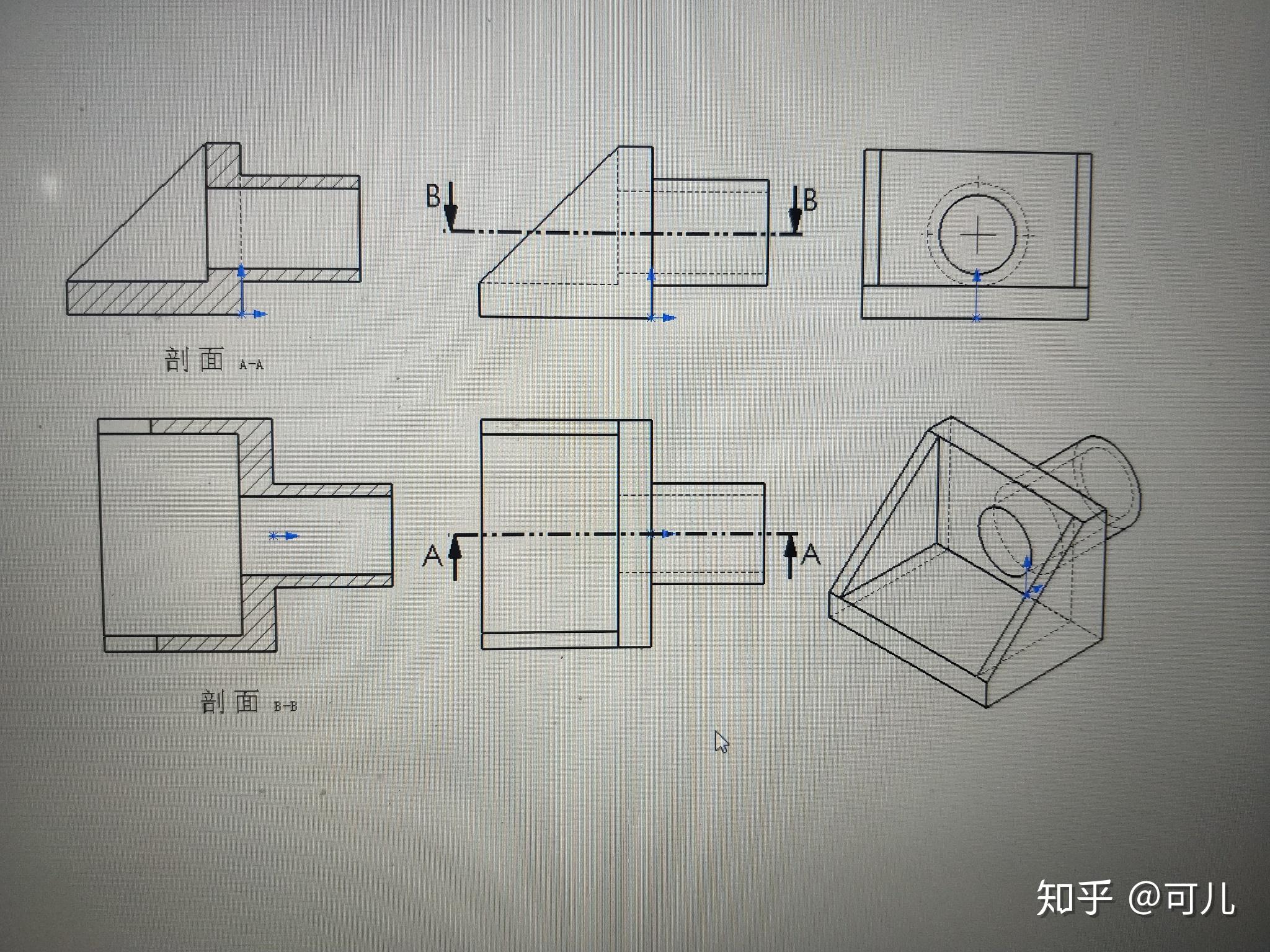 求下面这个半剖面图怎么画