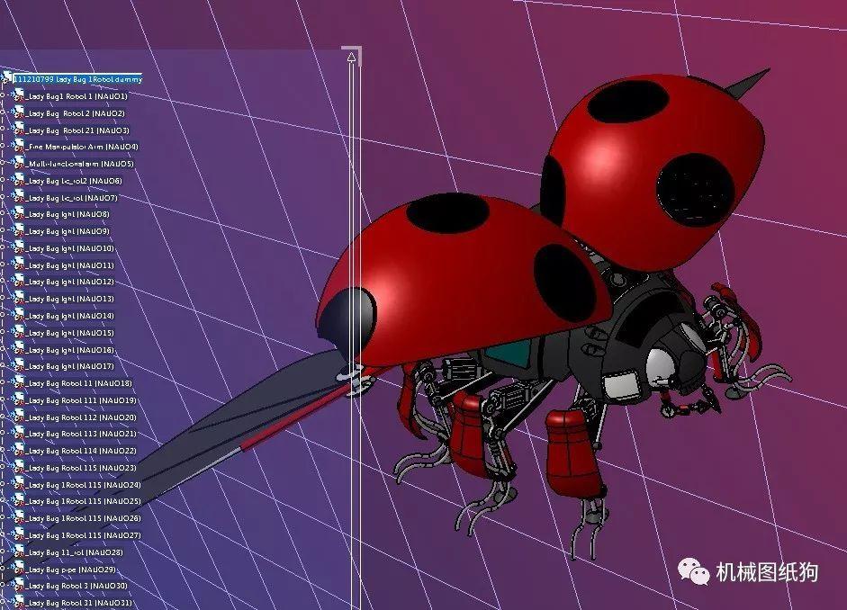 机器人2款机械瓢虫蒸汽朋克机器甲虫模型3d图纸stp格式