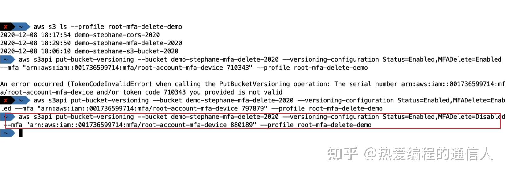 AWS助理架构师认证培训实操练习 S3 MFA Delete Hands On 知乎