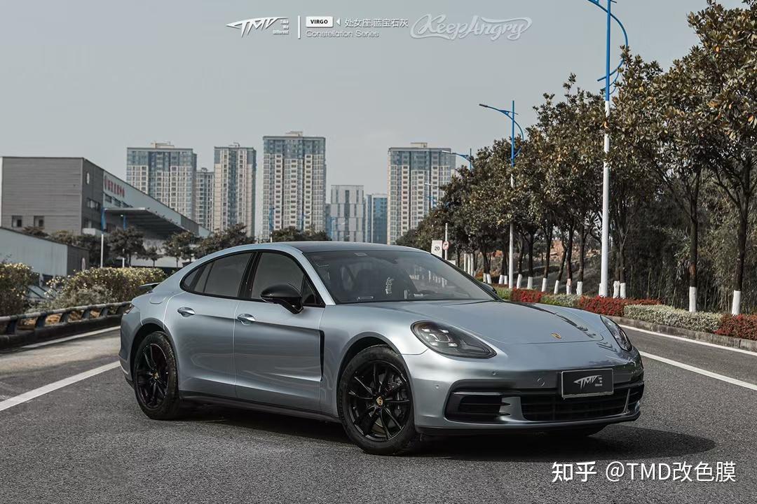 保时捷帕拉梅拉tmd潮牌改色膜处女座蓝宝石灰