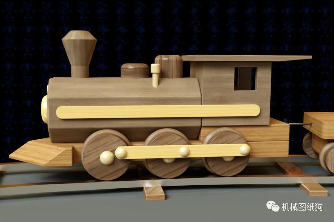 火车木制玩具模型3d图 多种格式
