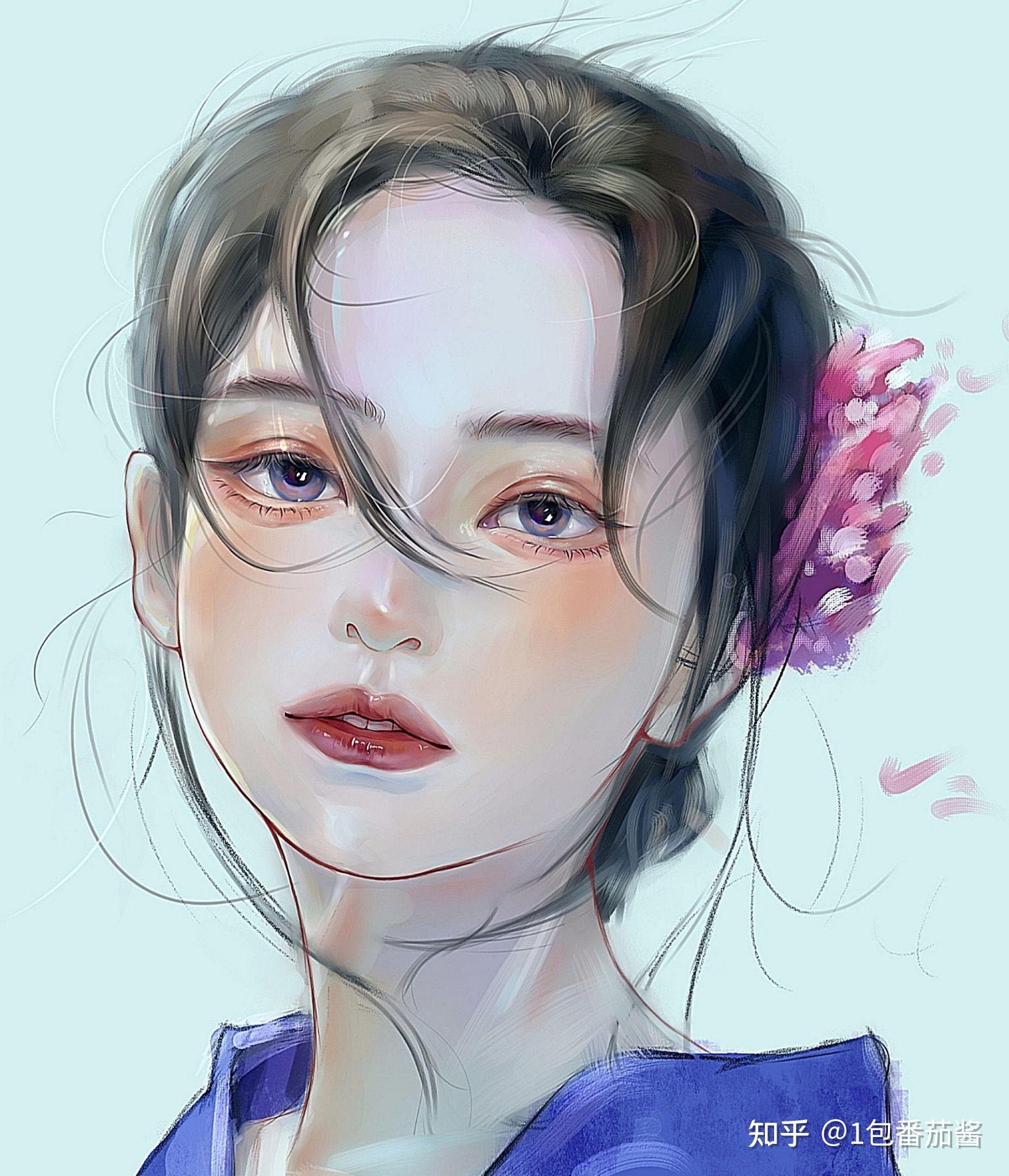 假期板绘练习近期练习了美女们