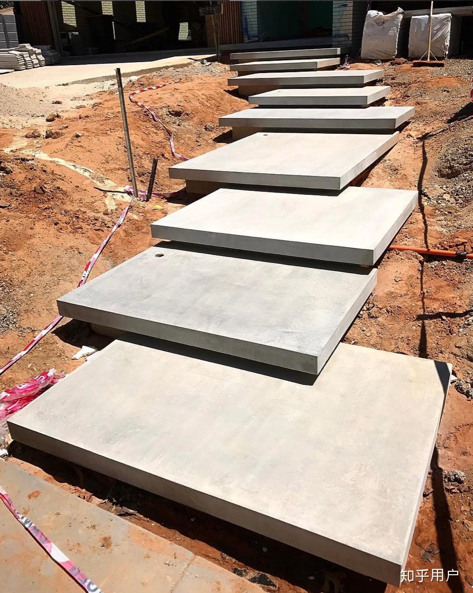 有人知道这种水泥漂浮台阶是咋做的吗