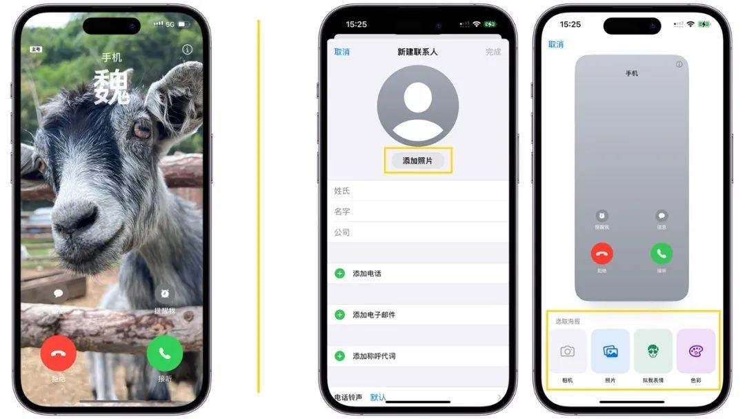 我表情 / 色彩)1,打开电话app-通讯录-新建联系人操作步骤作为 iphone