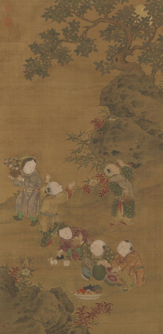 台北故宫博物馆藏画,元代婴戏图集