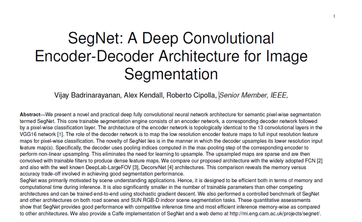 论文笔记 | SegNet: A Deep Convolutional Encoder-Decoder Architecture for ...