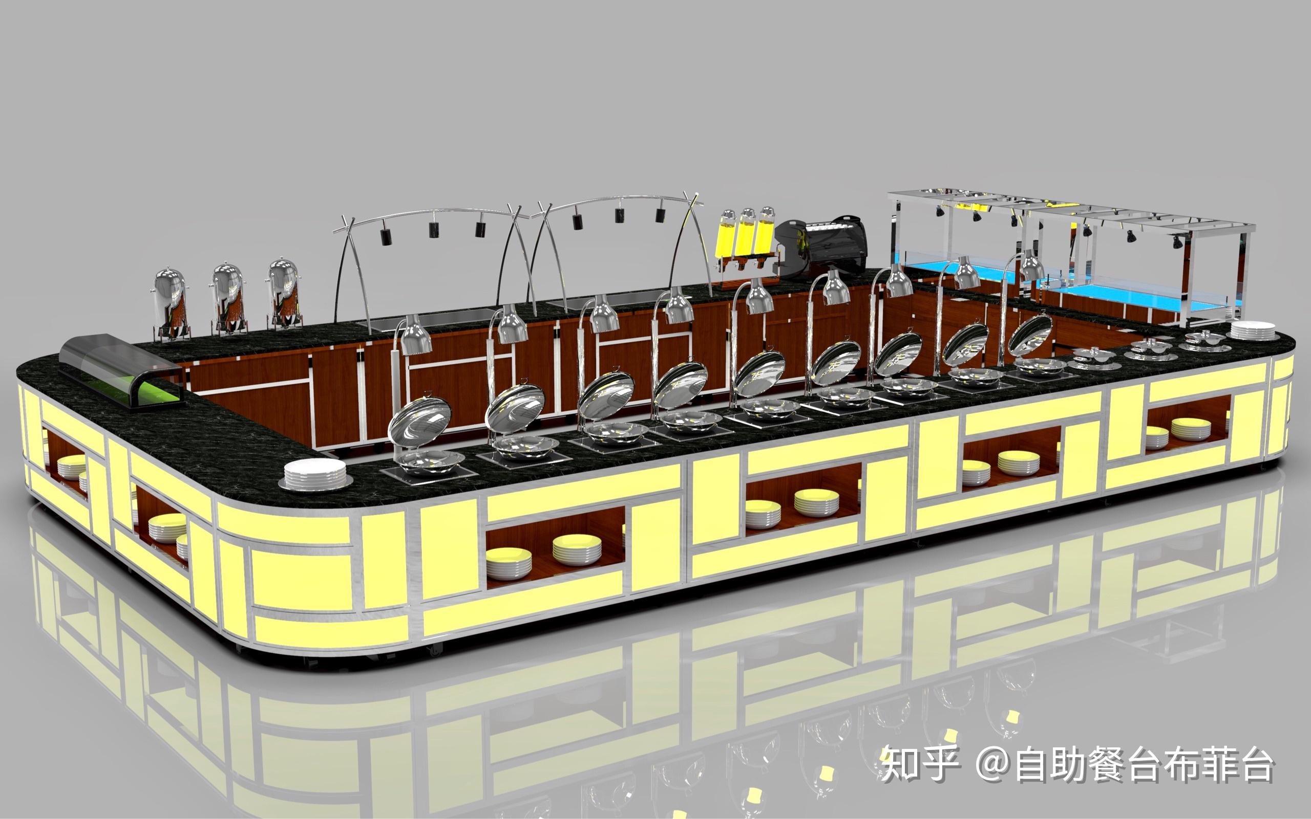 酒店宴会厅移动布菲台款式效果图