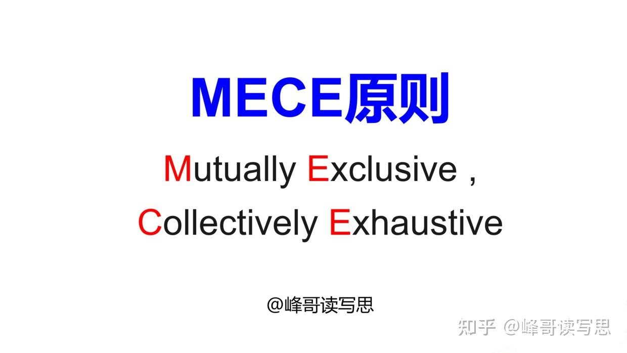 什么是mece原则相互独立完全穷尽让结构划分更加逻辑清晰