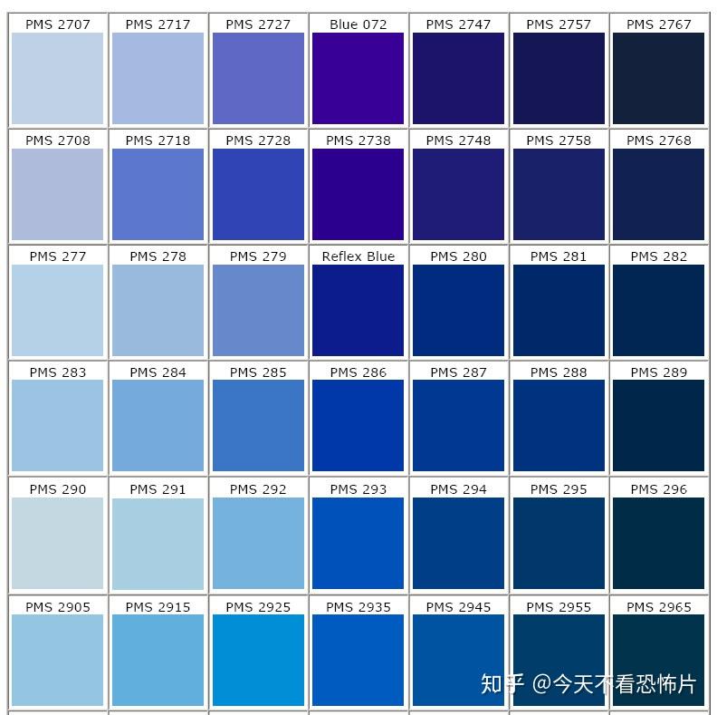 蓝色各种颜色名称图片