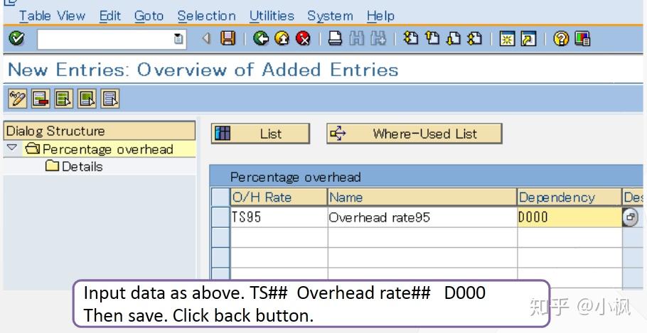 rates->costing sheet:components->define credits17,practice