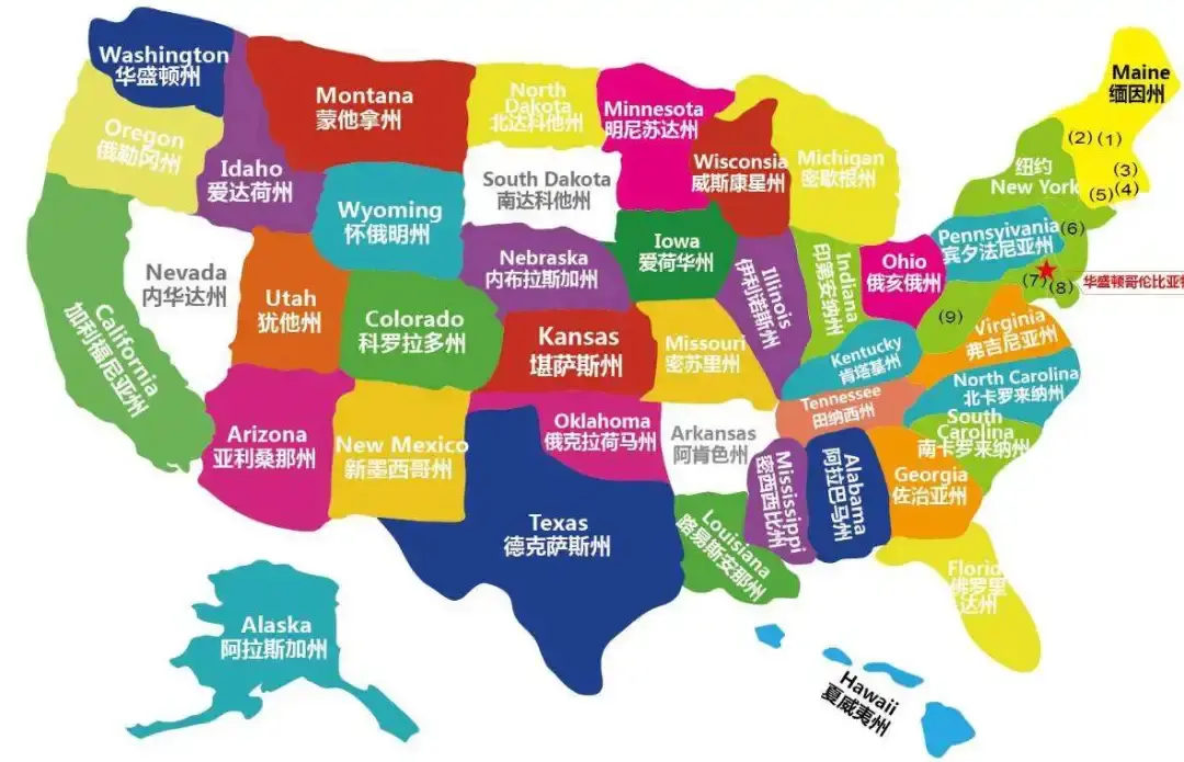 美国十大城市分布图图片