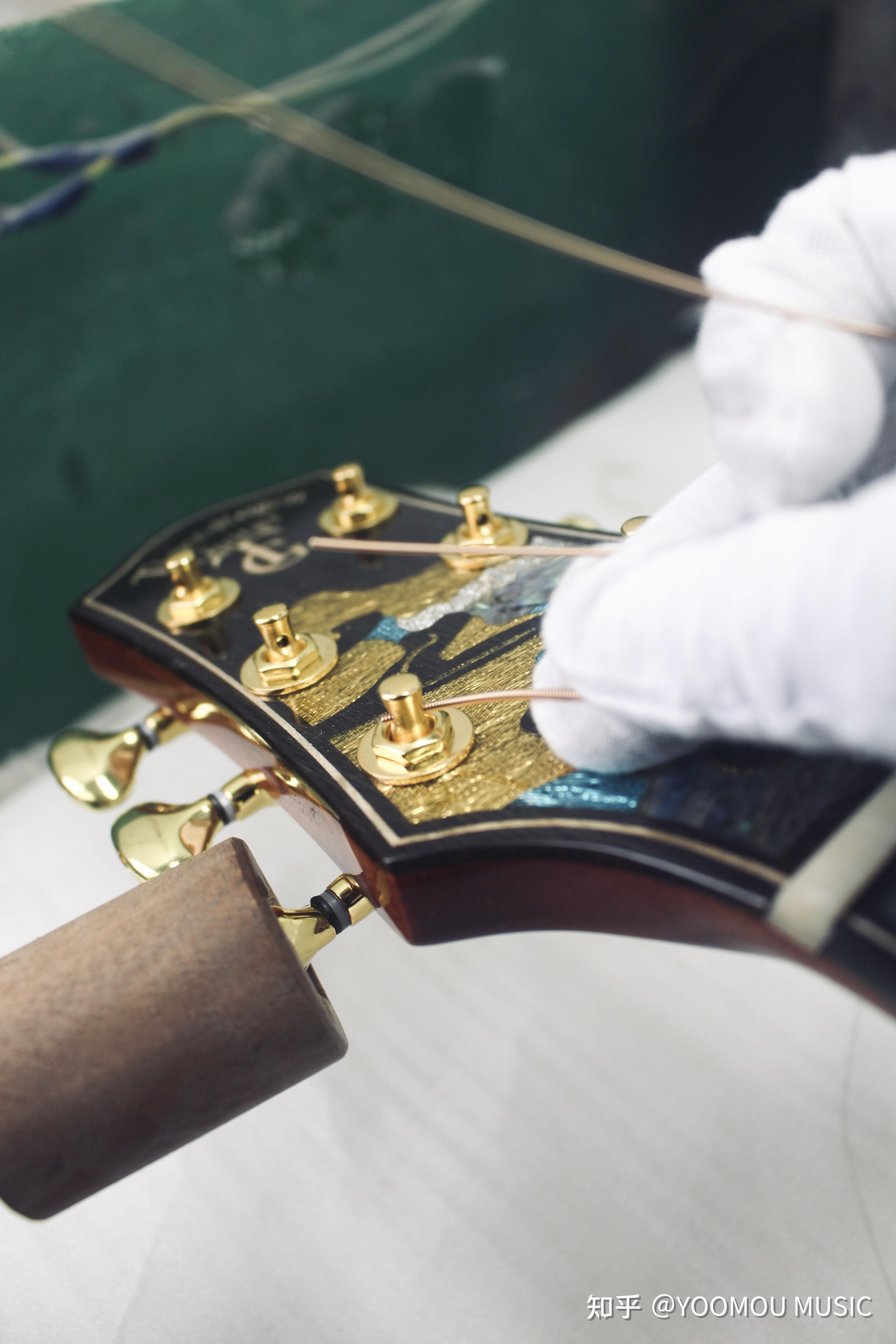 如何给民谣吉他更换琴弦tigerrogen吉他