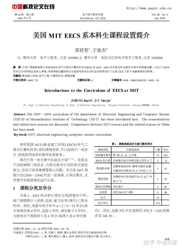MIT EECS是如何安排本科生的专业基础课 知乎