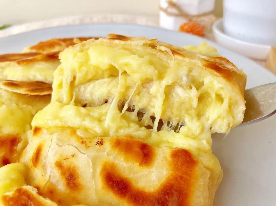 网红榴莲芝士饼,有平底锅就能做