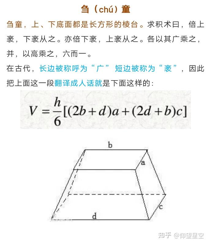 阳马,鳖臑,堑堵,刍童,羡除,刍甍体积算法