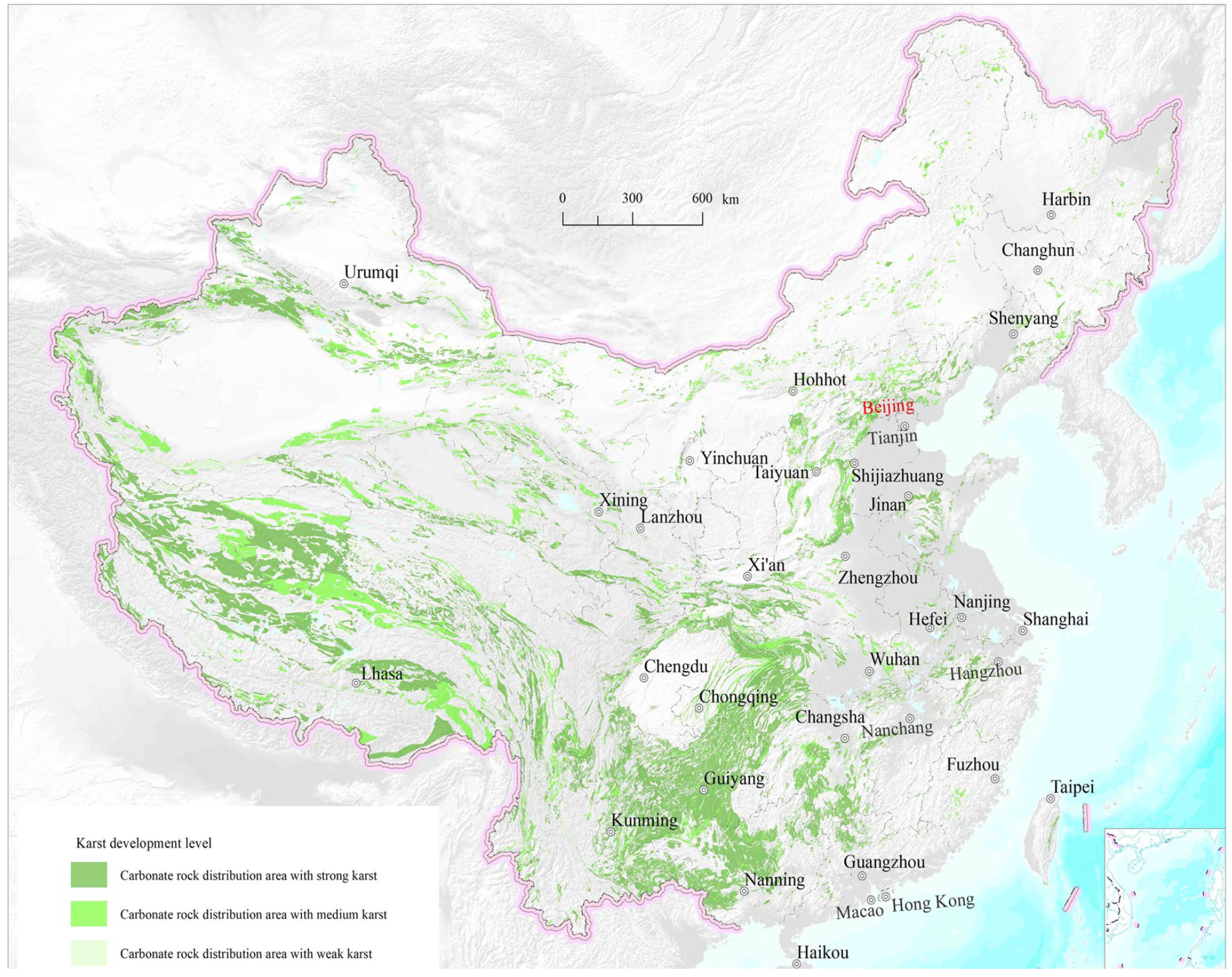 中国喀斯特地貌分布图图片