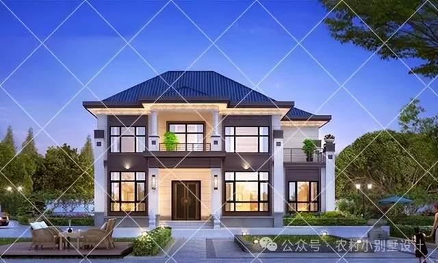 30款二层新中式跳空客厅别墅，旋转楼梯新中式二层农村自建房 - 知乎
